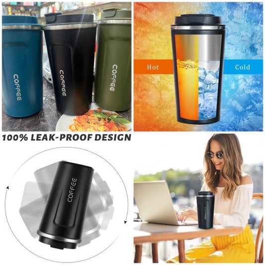 510ml Large-capacity Coffee Cup Keep Heat Stainless Steel Double-layer Smooth Edge Water Bottle Mug For Daily Use