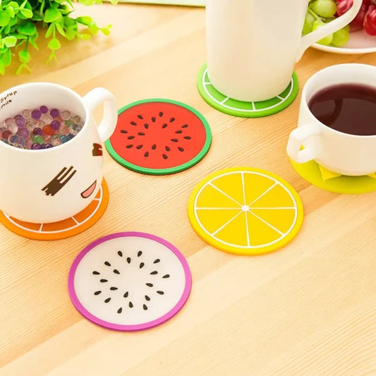 Pack Of 4 Fruit Insulation Table Mat Home Office Non-slip Tea Cup Milk Cup Coffee Cup Coaster Multifunctional Kitchen Supplies